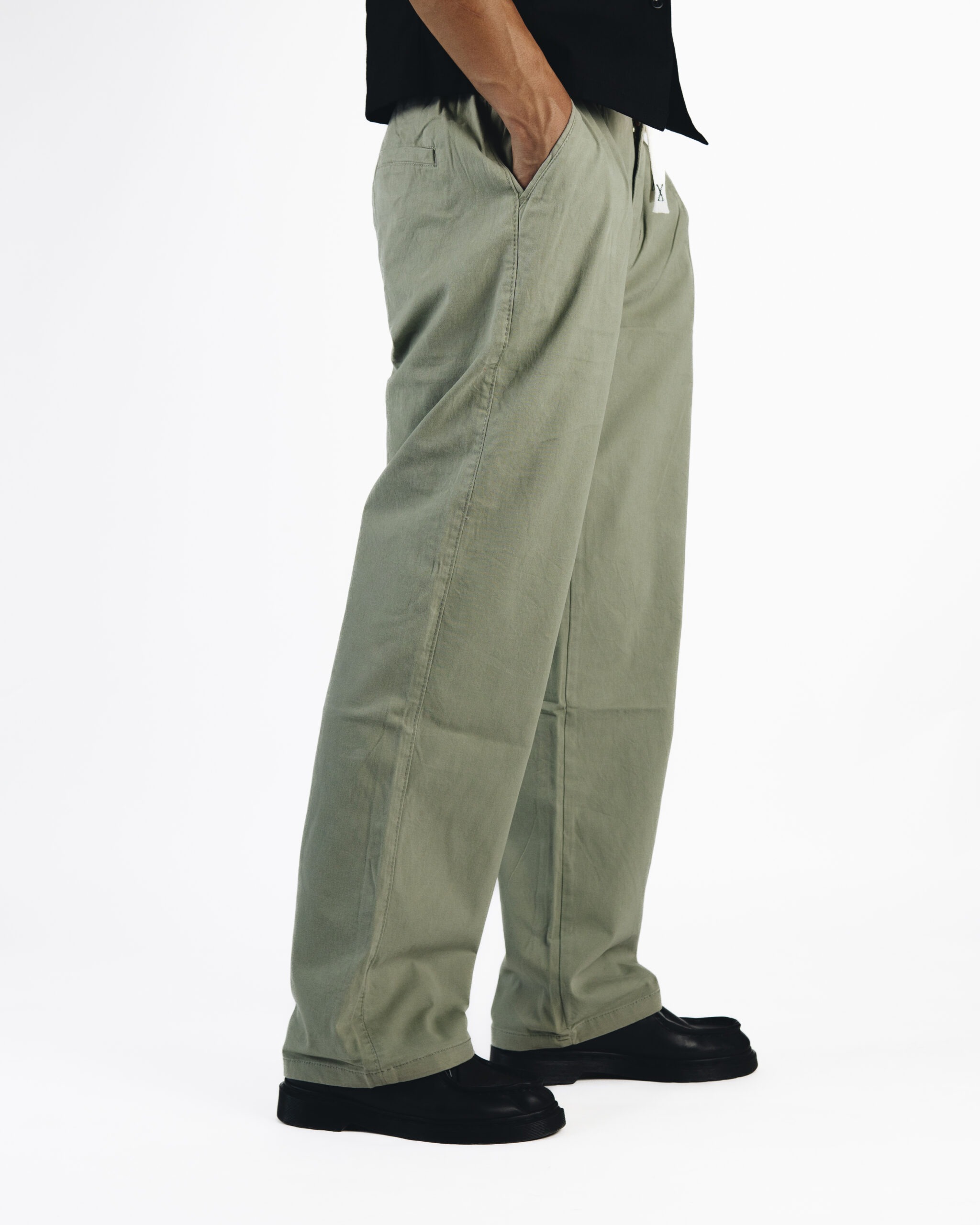 Straight Twill Denim in olive - Image 2